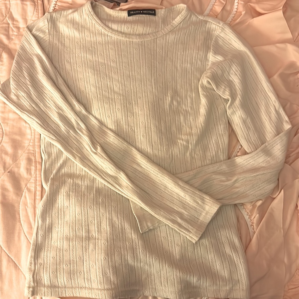 Rare brandy Melville cream color king sleve  top